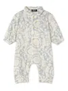 Versace Barocco-print Romper In 灰色