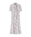 Versace Barocco-print Scarf-detail Midi Dress In White