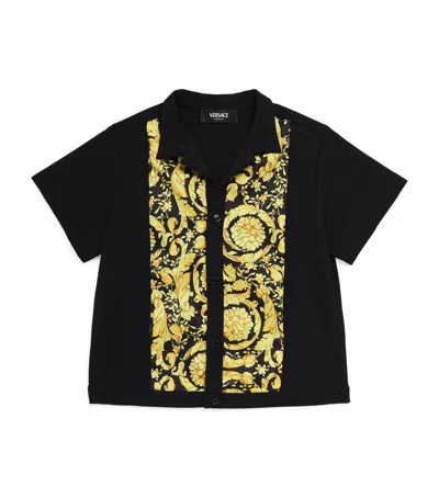 Versace Kids' Barocco Print Shirt In Black