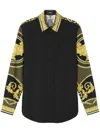 Versace Barocco-print Shirt In Black
