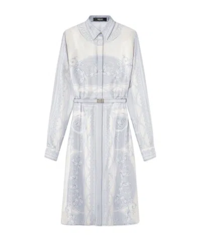 VERSACE VERSACE BAROCCO-PRINTED BELTED SHIRT DRESS