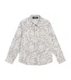 Versace Barocco-print Shirt In Grey