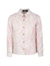 Versace Barocco-print Shirt In White