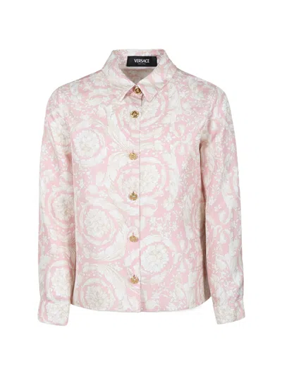 Versace Barocco-print Shirt In White