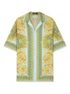 Versace Baroque Print Front Pocket Short Sleeves Shirt In Multi