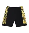 Versace Barocco Print Shorts In Black