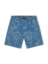 Versace Barocco-print Shorts In Blue