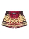 Versace Red/gold Shorts Baby Girl In Yellow