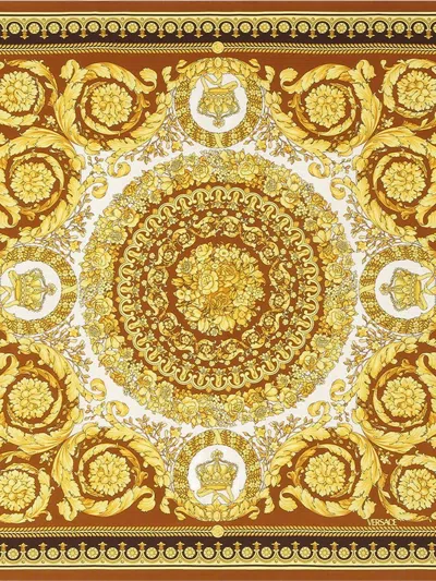 Versace Barocco-print Silk Scarf