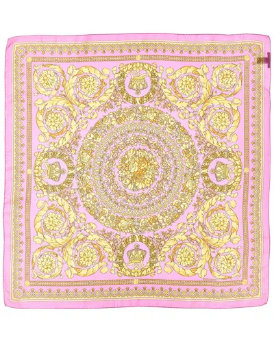 Versace Barocco Print Silk Scarf In Multi