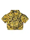 Versace Barocco-print Silk Shirt In Black