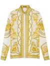 Versace Woman Shirt Cream Size 6 Silk In Gold