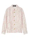 Versace Barocco-print Shirt In Pink