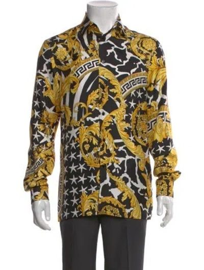 Pre-owned Versace Barocco Print Silk Shirt W/ Tags In Multi