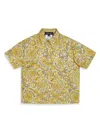 Versace Barocco-print Silk Shirt In Yellow