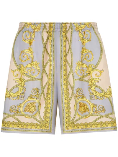 VERSACE BAROCCO PRINT SILK SHORTS