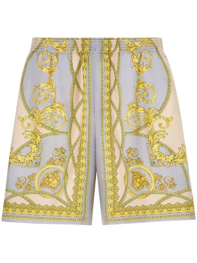 VERSACE VERSACE BAROCCO PRINT SILK SHORTS