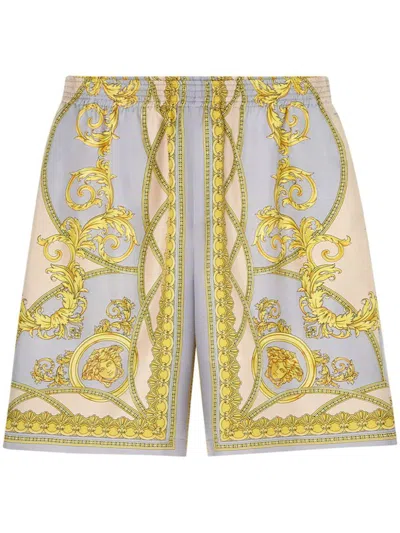 VERSACE VERSACE BAROCCO PRINT SILK SHORTS