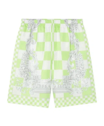VERSACE VERSACE BAROCCO CHECK-PRINTED KNEE-LENGTH SHORTS