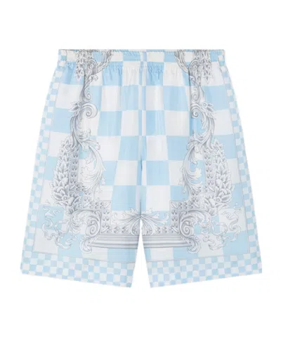 VERSACE VERSACE BAROCCO CHECK-PRINTED KNEE-LENGTH SHORTS