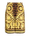 Versace Baroque Pattern-printed Shorts In Yellow