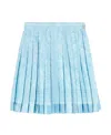 Versace Barocco Print Silk Mini Skirt In Blue