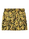Versace Barocco-print Skirt In 黄色