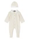 Versace Barocco-print Sleepsuit Set In Neutrals