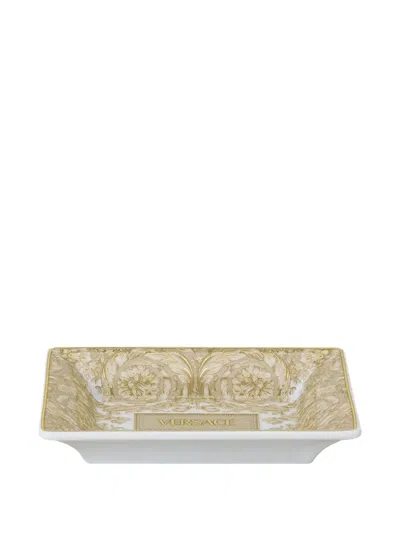 Versace Barocco-print Square Ashtray In Neutral