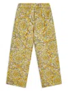 Versace Barocco-print Straight-leg Trousers In Yellow