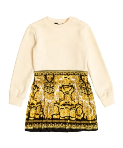 Versace Kids' Barocco-print Sweater Dress In Multi