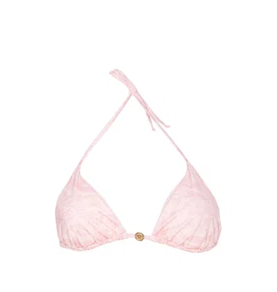 Versace Barocco Print Swim Bikini In Pink