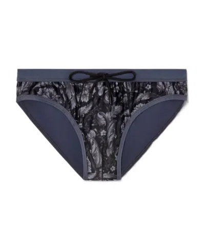 Versace Barocco Print Swimming Trunks In Black