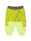 Versace Barocco-print Cotton Trousers In Green