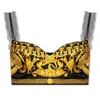 Versace Barocco Silk Bralette Bra In Black