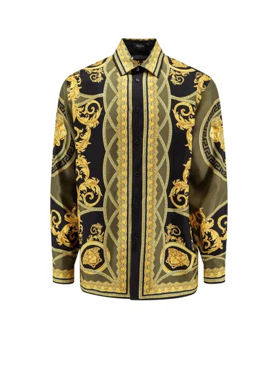 Versace Barocco Printed Buttoned Shirt In Multi
