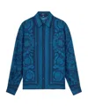 Versace Informal Shirt Silk Twill Fabric Barocco 92 Print Shirts Blue In Blue