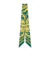 Versace Barocco-printed Skinny Cut Scarf Tie In Multi