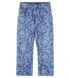 Versace Medallion-printed Jeans In Blue