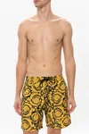 Versace Barocco-printed Swim Shorts In Gold