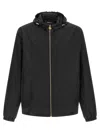 Versace Black Barocco Jacquard Windbreaker Jacket In Black
