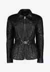 Versace Barocco-motif Quilted Bomber Jacket In Black