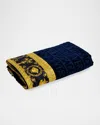 Versace Barocco Robe And Beach Towel In Blue