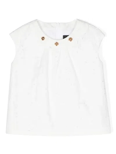 Versace Babies' Barocco Sangallo Sleeveless Blouse In White