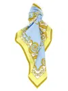 Versace Baroque Pattern Scarf Multicolor Rolled Edges In Multi