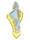 Versace Baroque Pattern Scarf Multicolor Rolled Edges In Multi