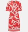 Versace Tresor De La Mer Towel Stitch Jacquard Short-sleeve Mini Dress In Pink