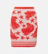 Versace Tresor De La Mer Towel Stitch Jacquard Knit Mini Skirt In Pink