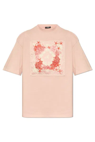Versace Barocco Sea Print Oversized T-shirt In Pink