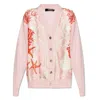 Versace Panelled V-neck Cardigan In Pink
